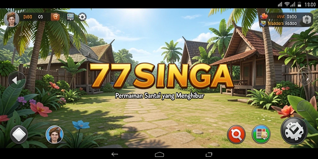 Tampilan gameplay <strong>77SINGA</strong> yang ceria dan menarik dengan karakter lucu.