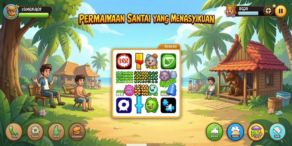 Tampilan gameplay 8QR yang ceria dan mengasyikkan.