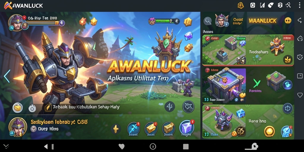 Tampilan antarmuka aplikasi AWANLUCK yang interaktif dan user-friendly.