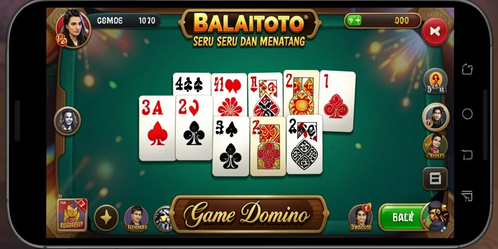 Tampilan gameplay seru dari BALAITOTO dengan kartu domino.