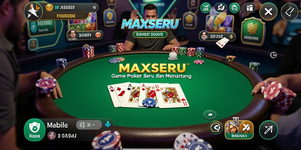 Tampilan gameplay poker yang menarik di MAXSERU.