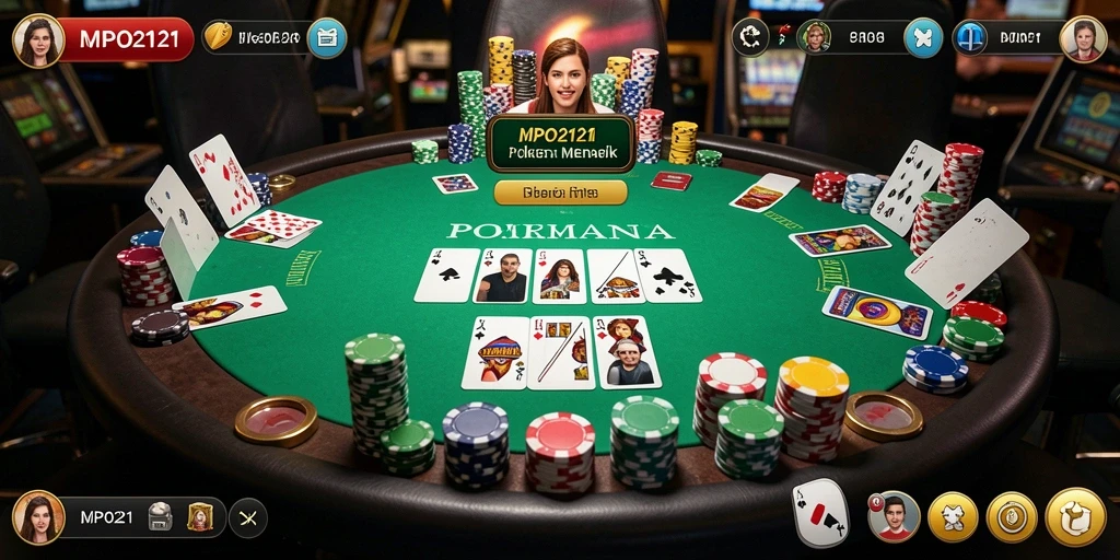 Gameplay seru dalam aplikasi MPO2121 yang menampilkan suasana Poker.