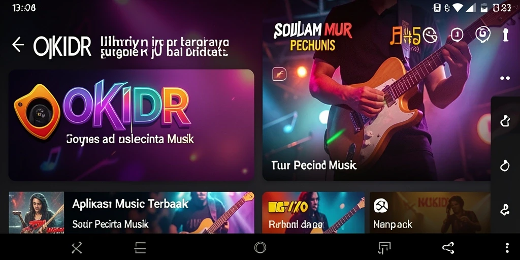 Tampilan antarmuka OKIDR saat menikmati musik.