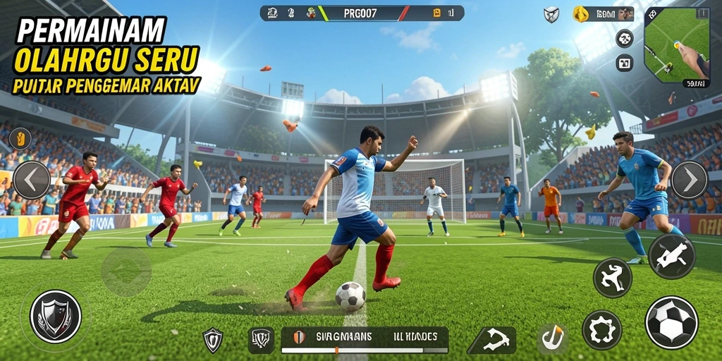 Tampilan gameplay seru di PRG007 yang menggambarkan aksi olahraga.