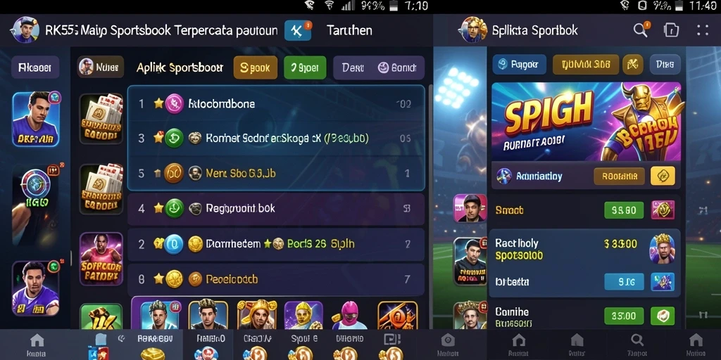 Tampilan gameplay menarik dalam aplikasi RK55 Sportsbook.