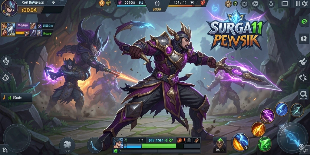 Tampilan gameplay seru di <strong>SURGA11</strong> dengan pertarungan strategis dan karakter unik.
