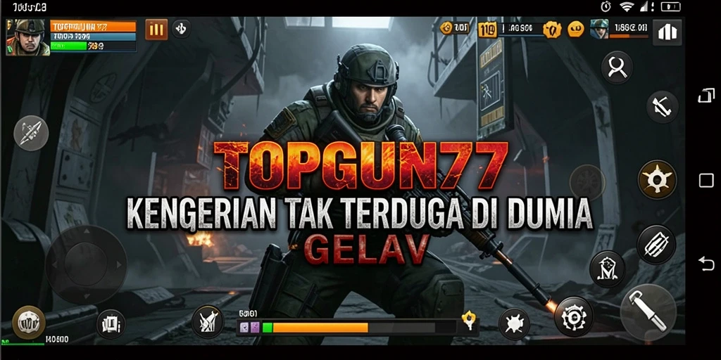 Screenshot menunjukkan gameplay menakutkan dari TOPGUN77.