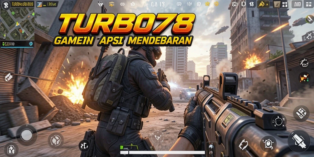 Screenshot gameplay TURBO78 yang menunjukkan aksi seru dalam pertempuran TPS.