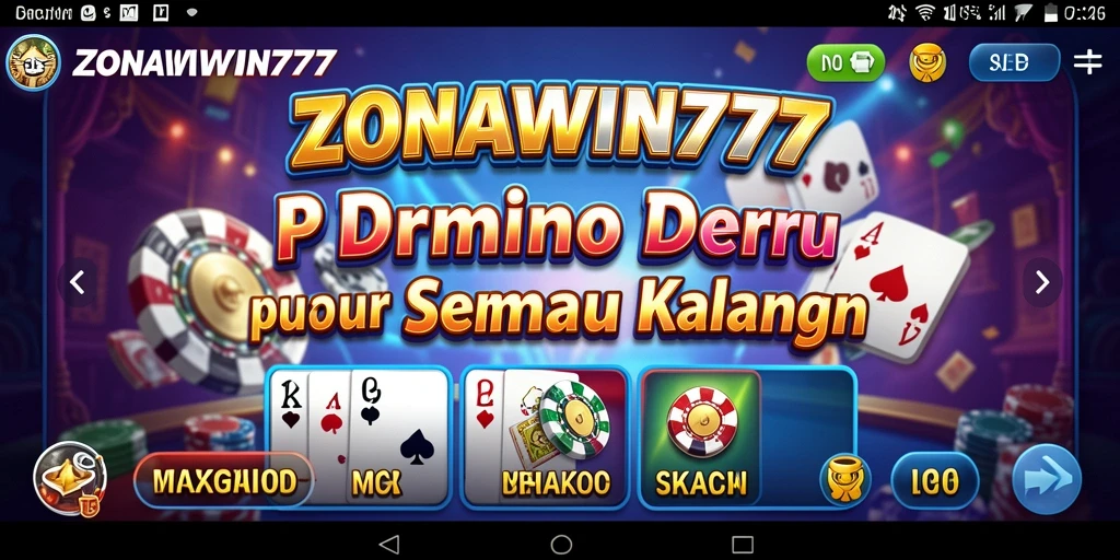 Tampilan gameplay seru ZONAWIN777 dalam permainan Domino.